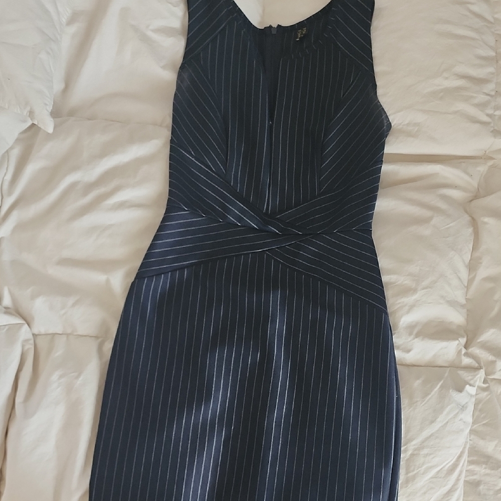 Elegant Black Pinstripe Dress